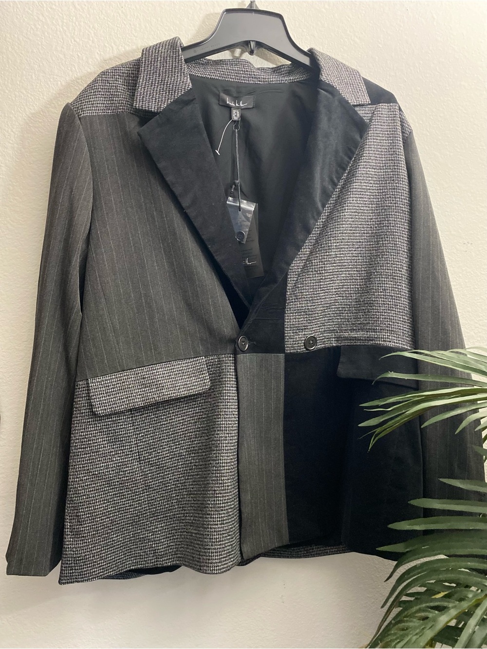 Woman’s Patchwork Black & Gray Blazer